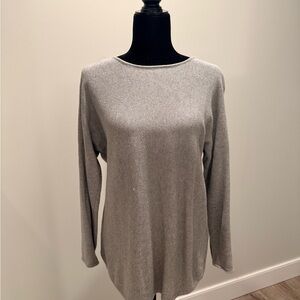 Michael Kors Heather Gray Long-Sleeve Knit Tunic Top